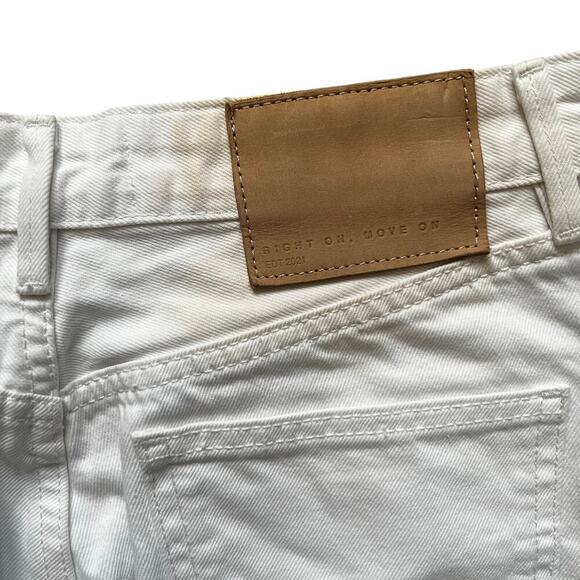 Zara Women’s The New Daddy Jeans Raw Hem Straight Leg White Size 6 - Picture 5 of 13